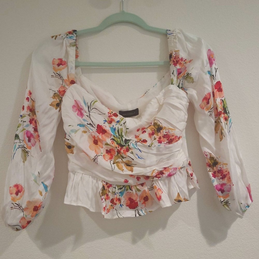 Gorgeous Revolve majorelle floral crop top size small like new